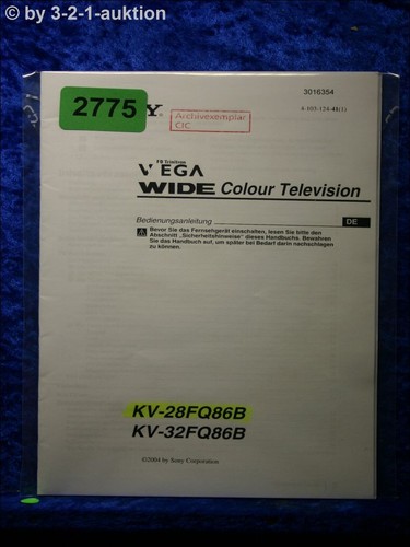 Sony manuale istruzioni kv - sony,