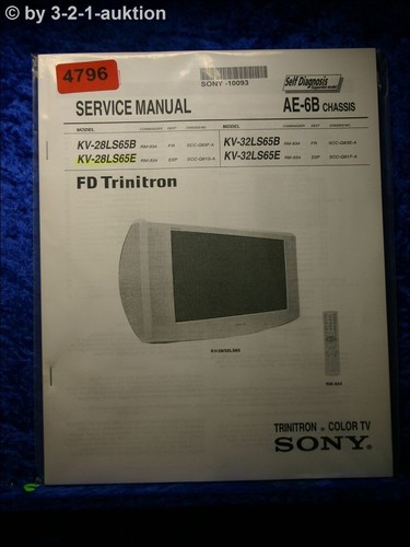 Sony manuale servizio kv - manuale,