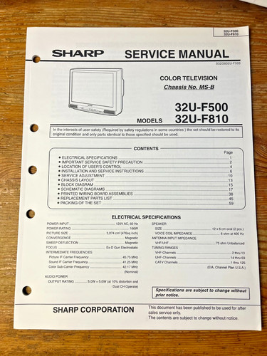Sharp manuale servizio - sharp,