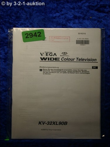 Sony manuale istruzioni - sony, kv