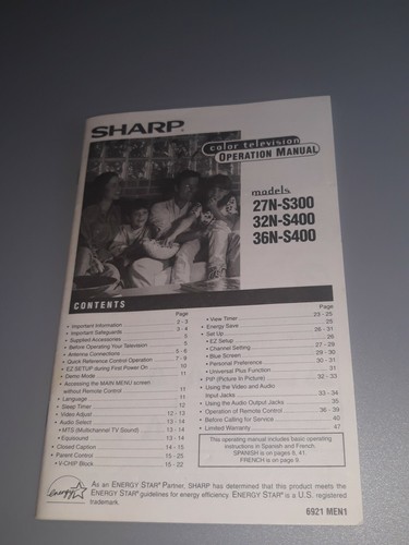 Sharp 27n s300 - 27n-s300, 32n-s400