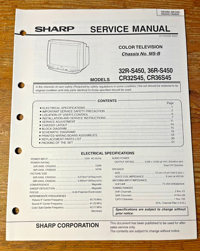 Sharp manuale servizio - sharp, di