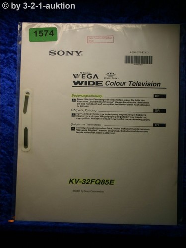 Sony manuale istruzioni kv - sony,